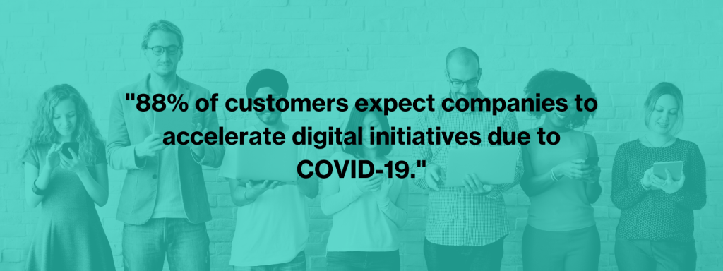 88% of customers expect companies to accelerate digital initiatives due to COVID-19.